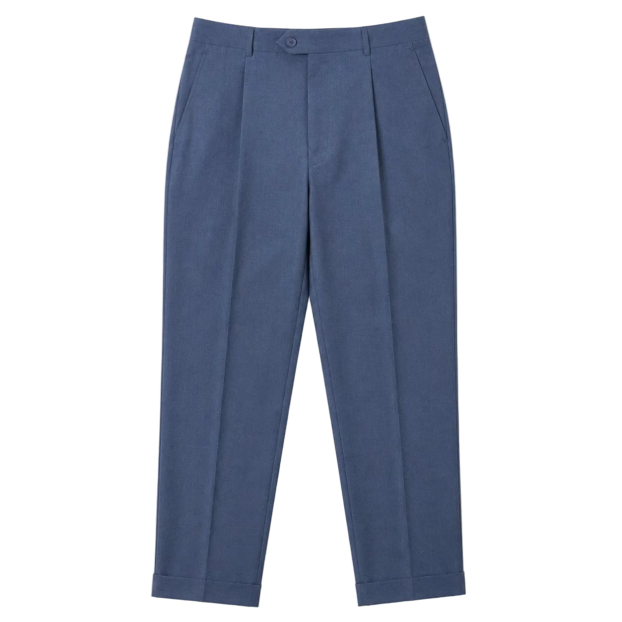 Regular Fit Pleated Pre-hemmed With Cuffs - Blue