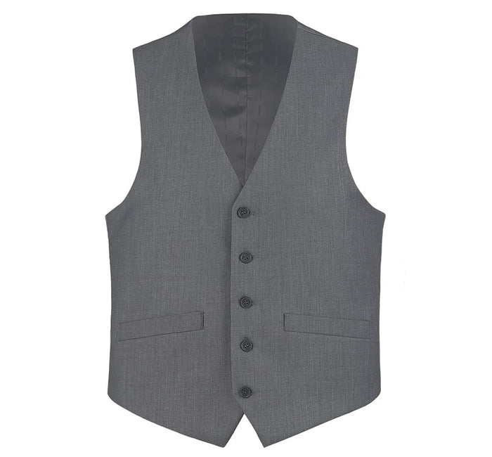 Gray Slim Fit Vest Single Breasted 5 Button Design | Suits Outlets Men ...