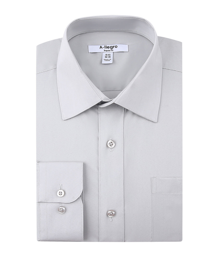 Slim Fit Dress Cotton Shirt In Gray