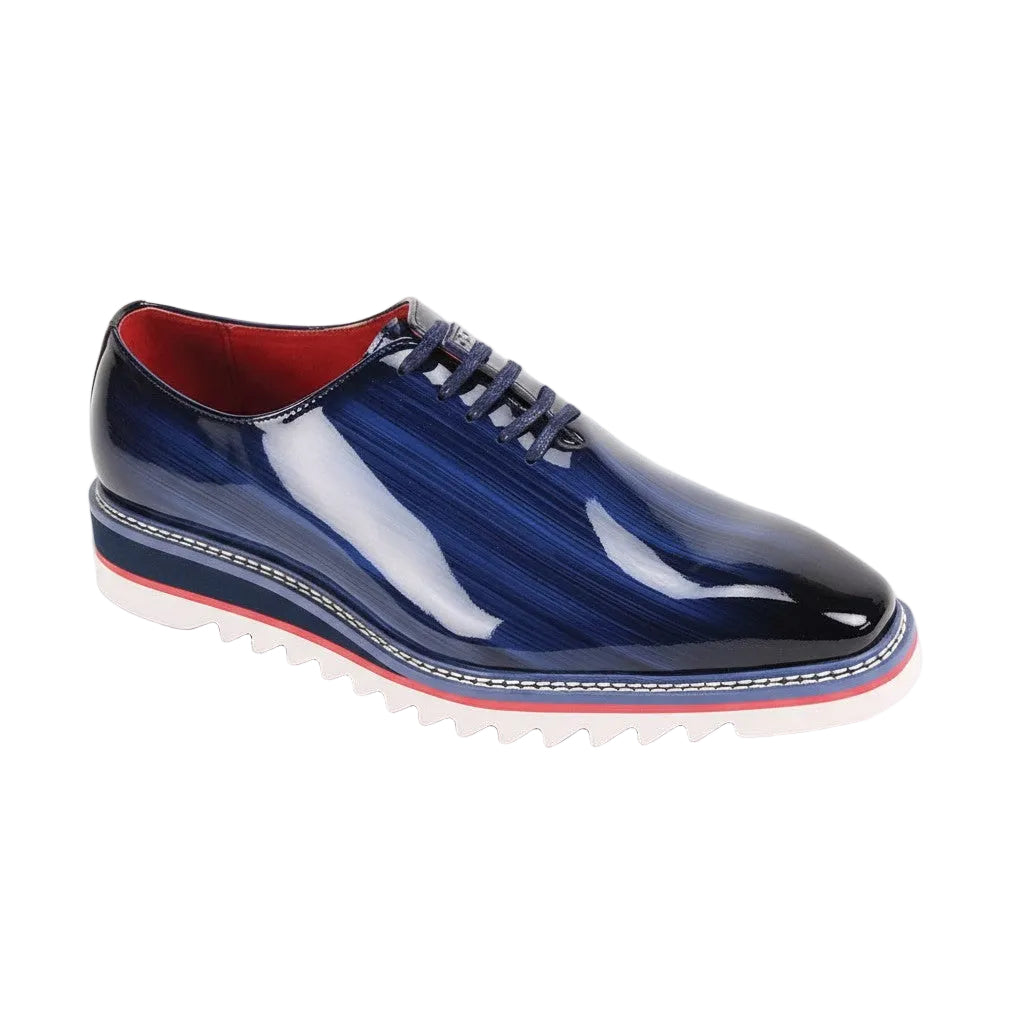 Ruben Collection - Cobalt Patent Leather Plain Toe Shoes