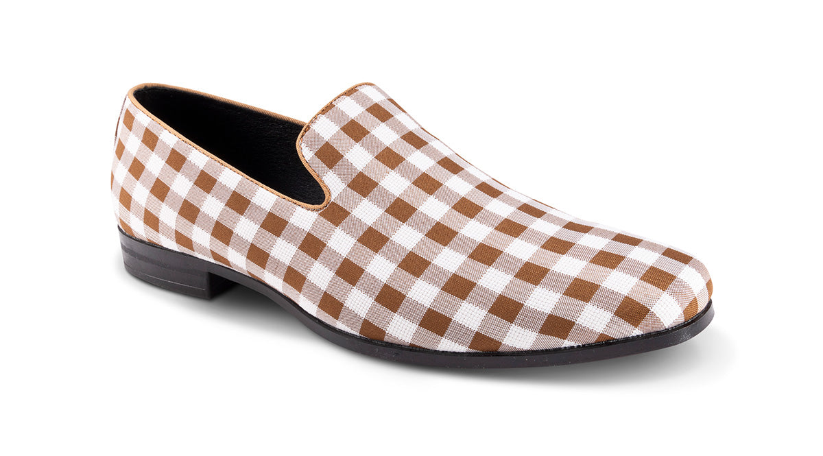 Saddle Checkered Printed Loafer