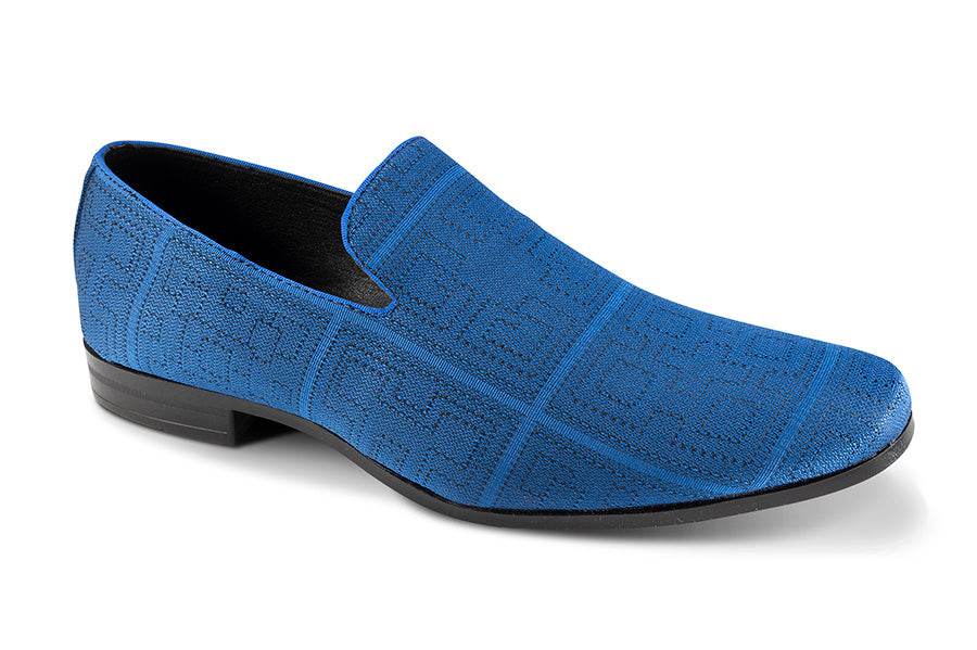 Cobalt Stitched Pattern Loafer