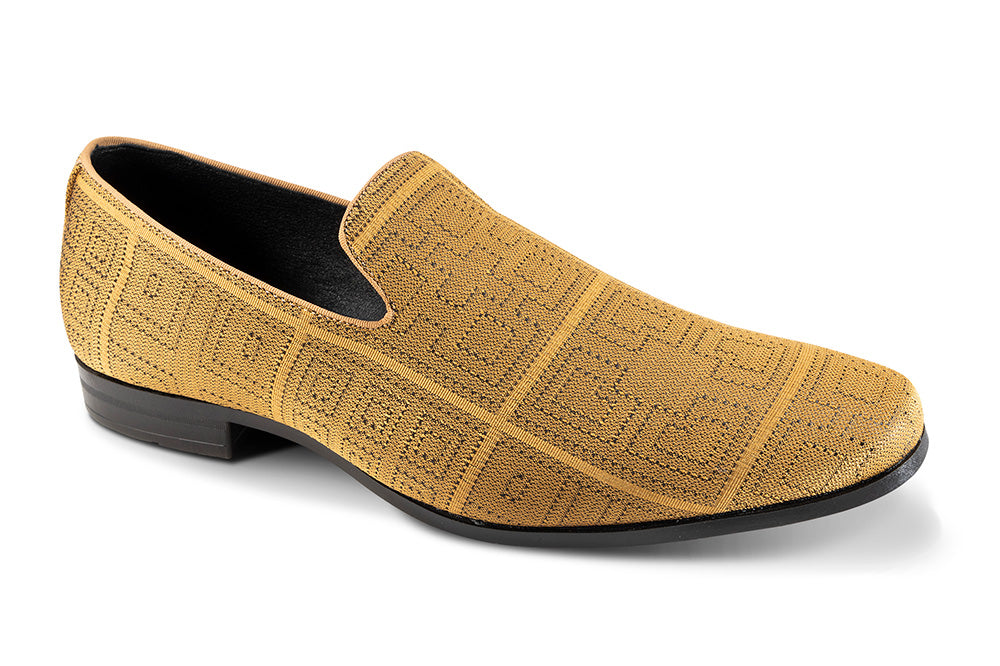 Gold Stitched Pattern Loafer