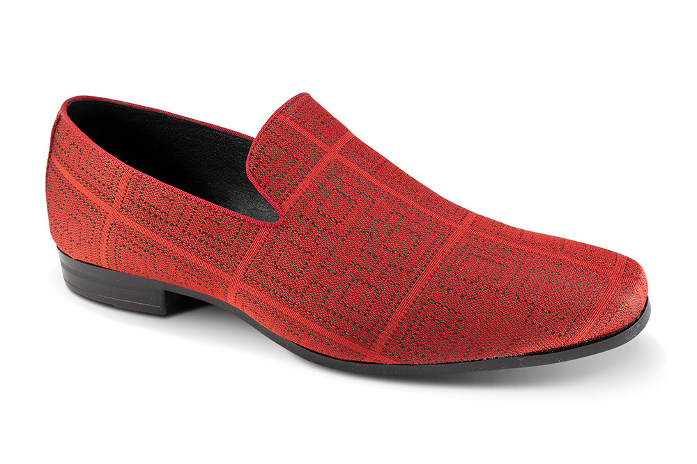 Red Stitched Pattern Loafer