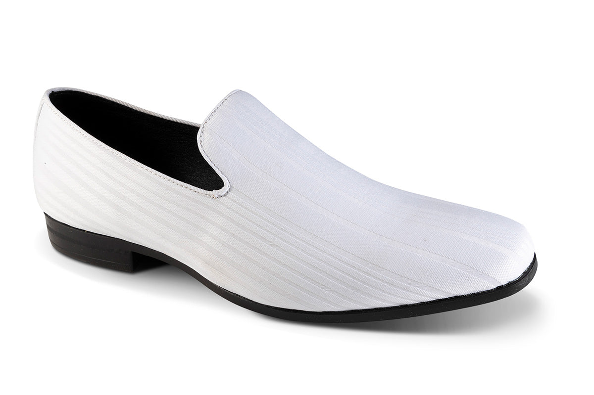 White Vertical Pattern Loafer