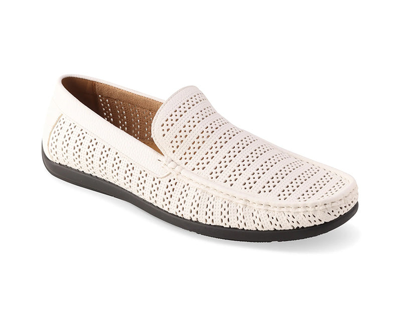 White Lightweight Casual Ventilated Driving Loafer