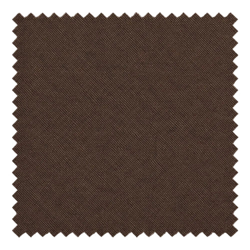 A square fabric swatch with zigzag-cut edges in a dark brown color, shown on a plain white background.