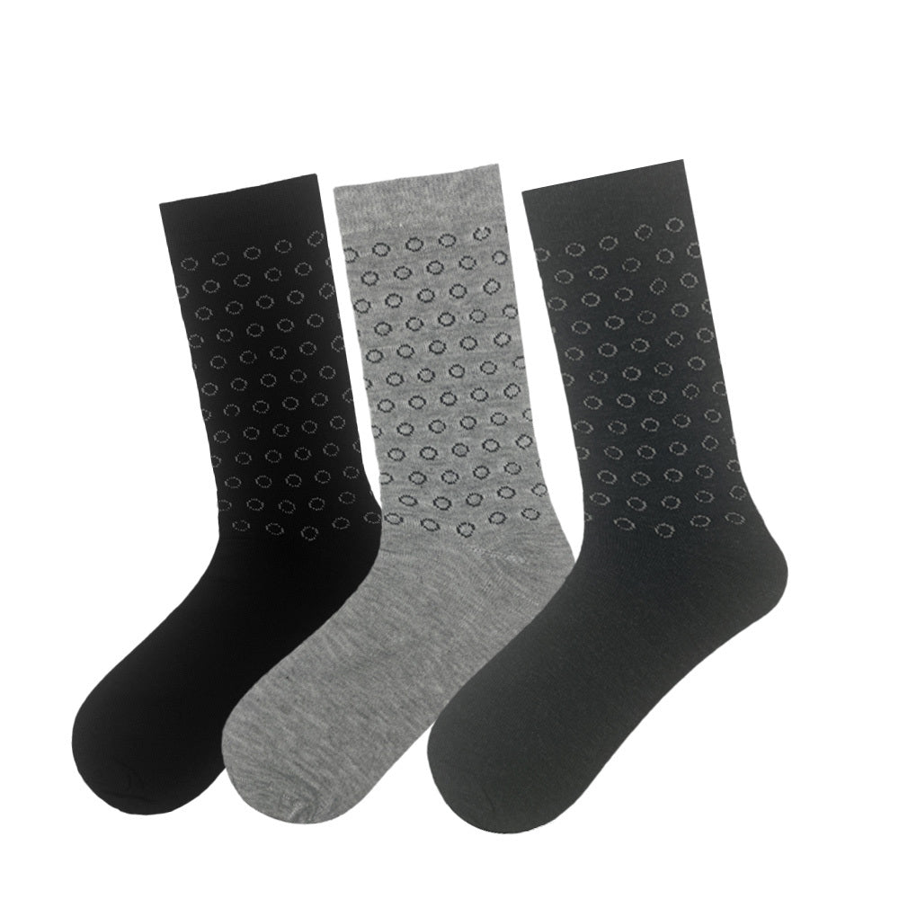 Men's 3 Pack Circle Print Crew Socks - Chrcoal/Gray
