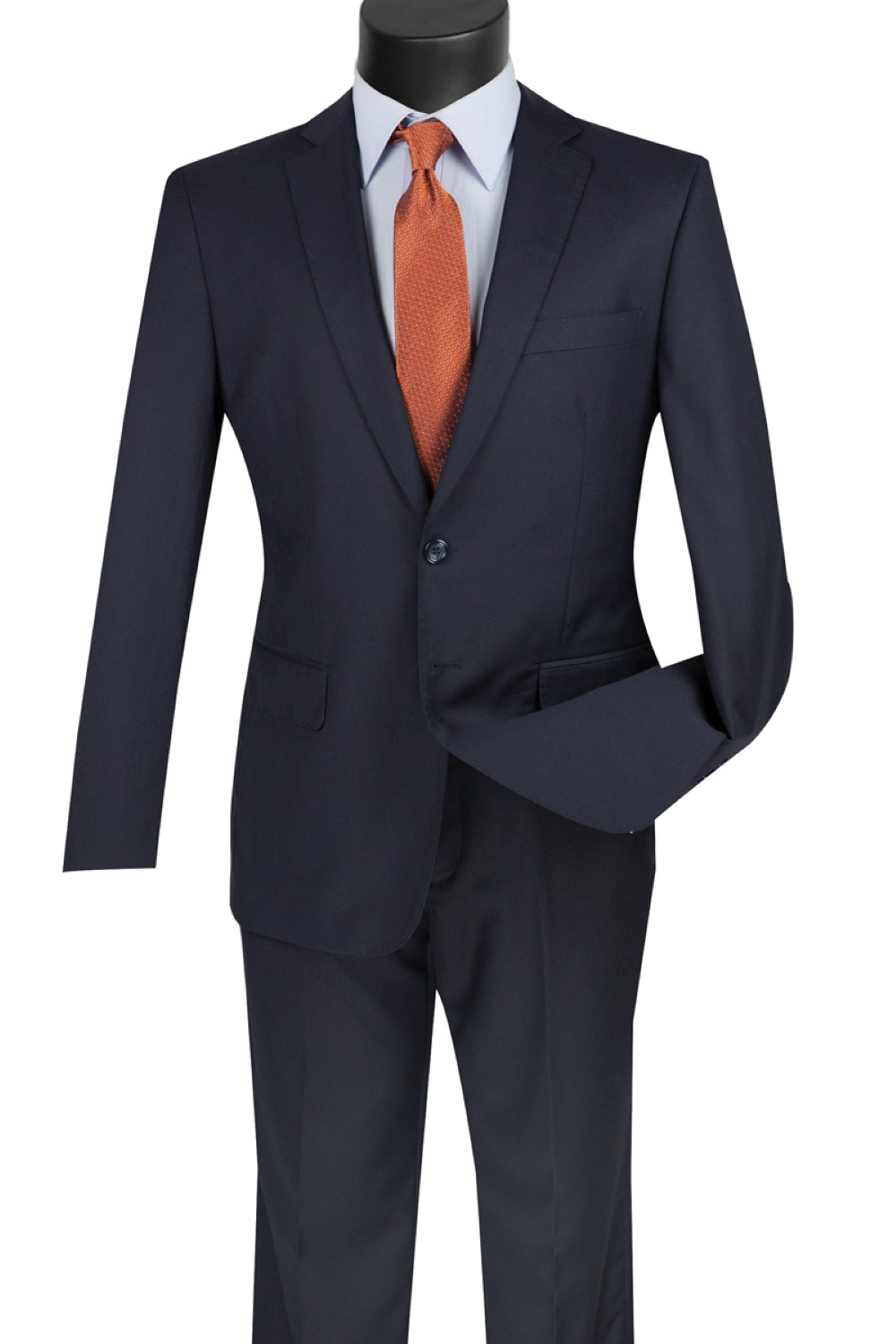 Slim Fit Men's Suit 2 Piece 2 Button in Navy
