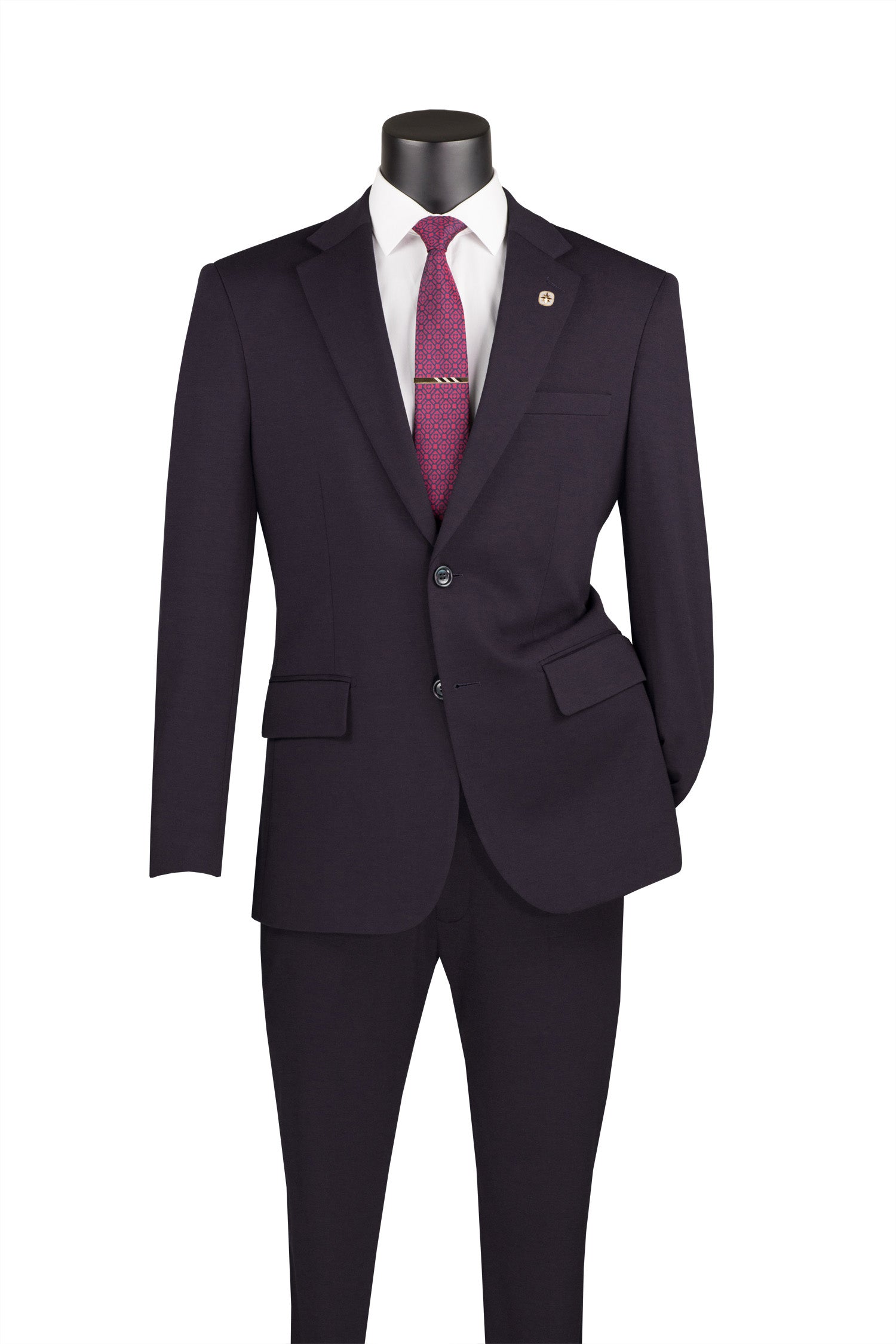 Slim Fit 2 Piece Suit Stretch Fabric Suit with Adjustable Waistband in Charcoal