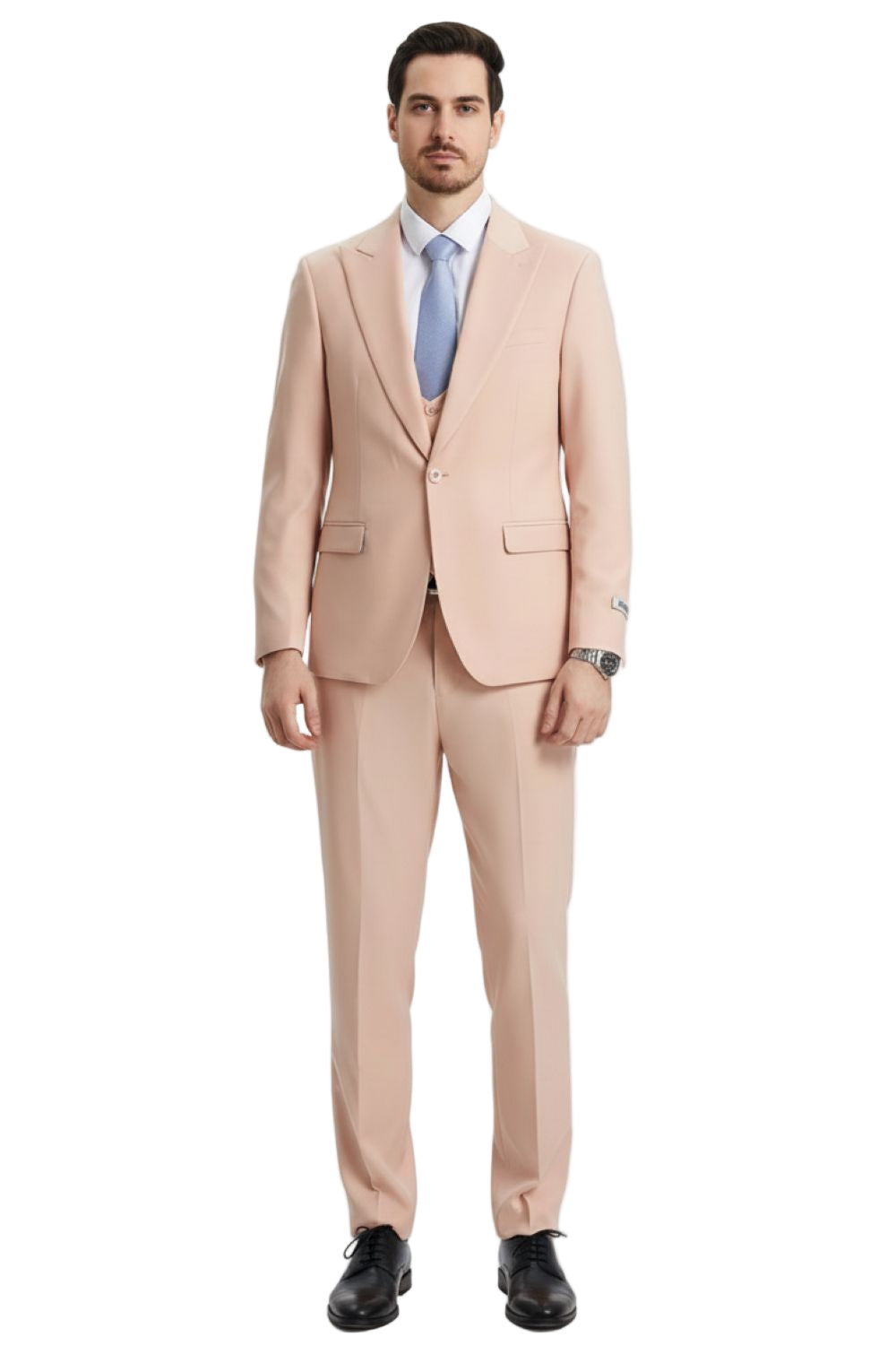 Stacy Adams - Blush 3 Piece Hybrid Fit Suit With Expandable Waist Band
