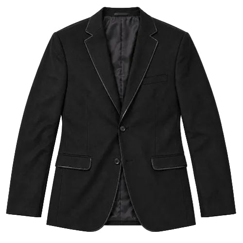Stacy Adams - Black Hybrid Fit Blazer with Crocodile-Textured Elbow Patches
