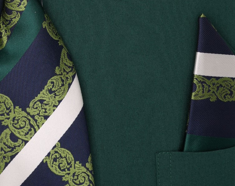 swatch Hunter Green Dress Shirt Set with Tie and Handkerchief