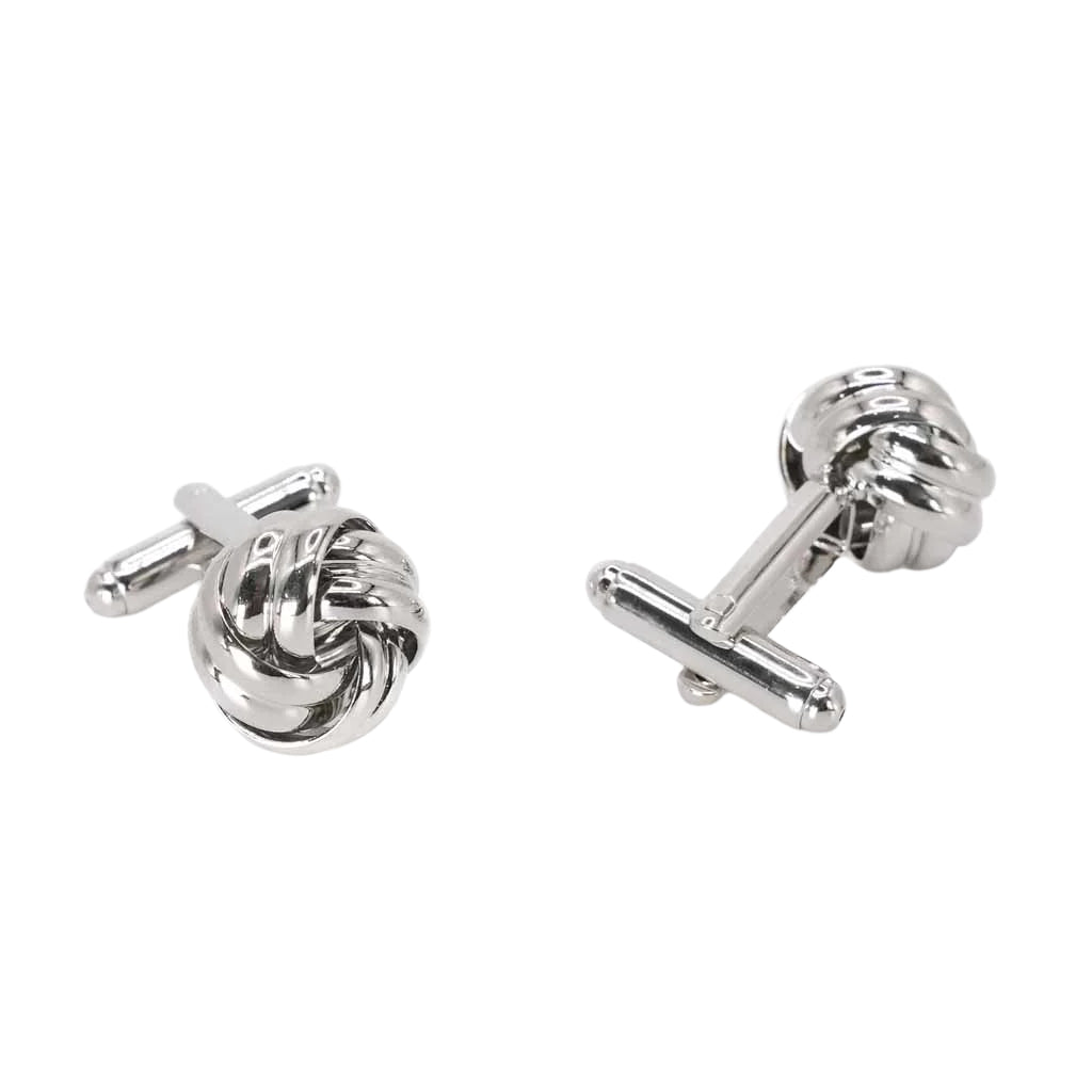 Silver knot design cufflinks
