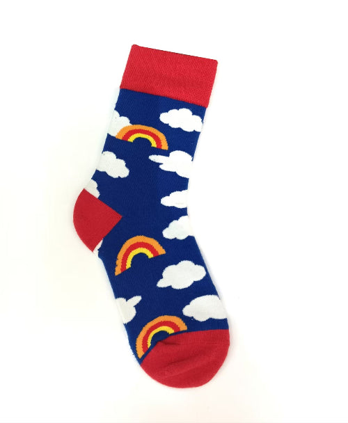 Rainbow cloud men's crew socks
