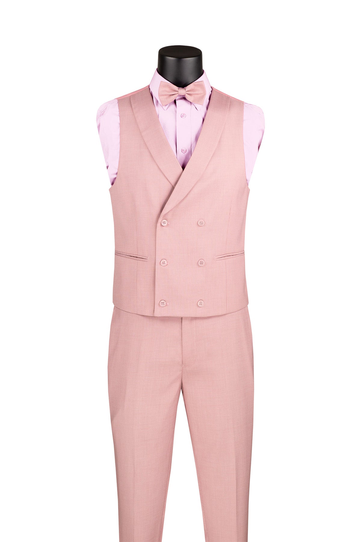 Slim Fit Tuxedo 3 Piece with Matching Bow Tie in Mauve
