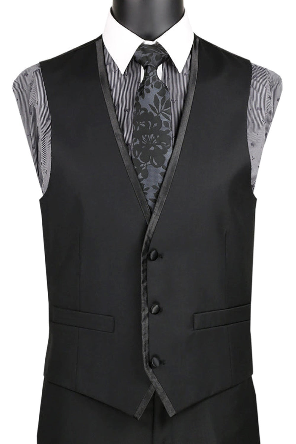 Leonardo Collection - Slim Fit Tuxedo 2 Buttons 3 Piece Suit Black