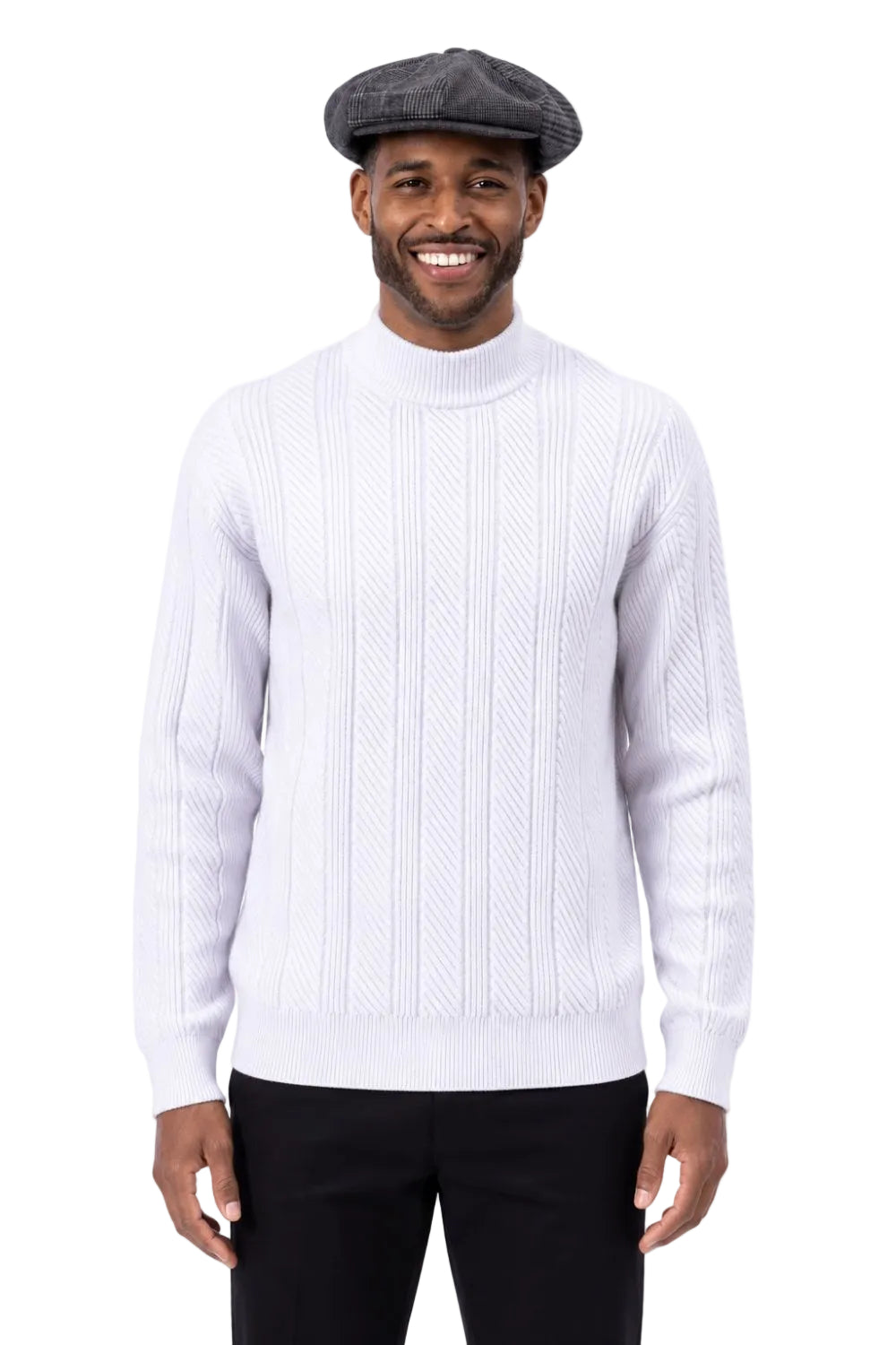 Men's Knit Crew Neck Sweater - White