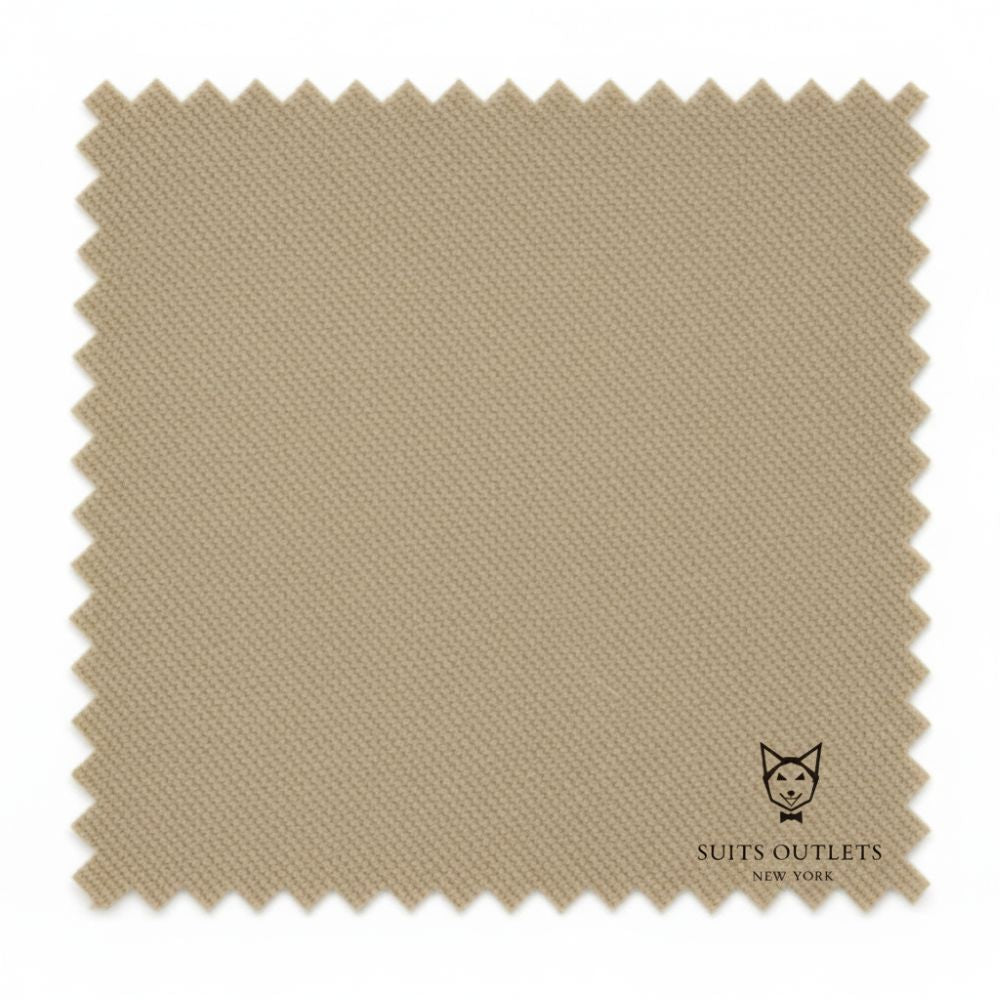 Solid Nola Collection - Light Beige Regular Fit 2 Piece Suit with adjustable waistband pants.