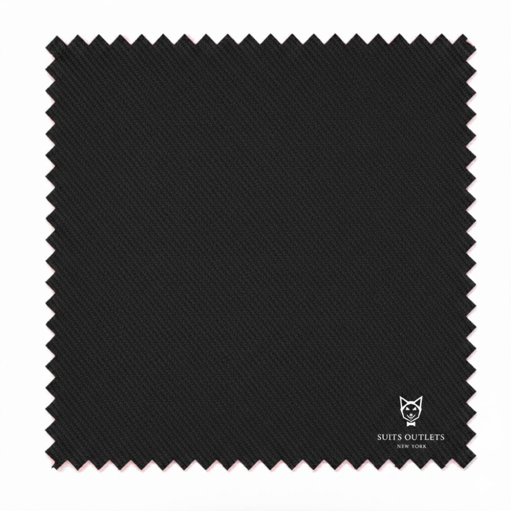 Black Modern Fit 2 Piece Suit Textured Solid with Peak Lapel