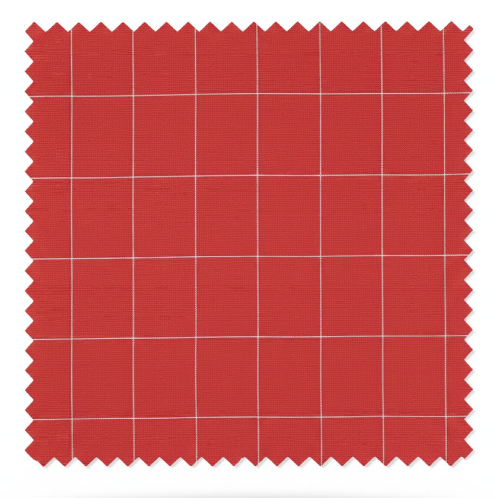 Naples Collection - Baked Apple Modern Fit Double Breasted Windowpane Peak Lapel 2 Piece Suit