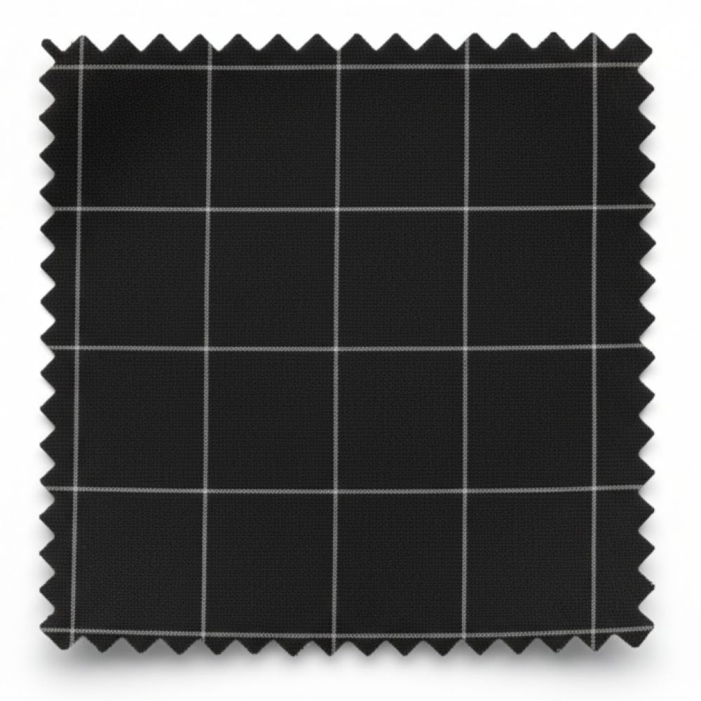 Fabric swatch with a black and white checkered pattern