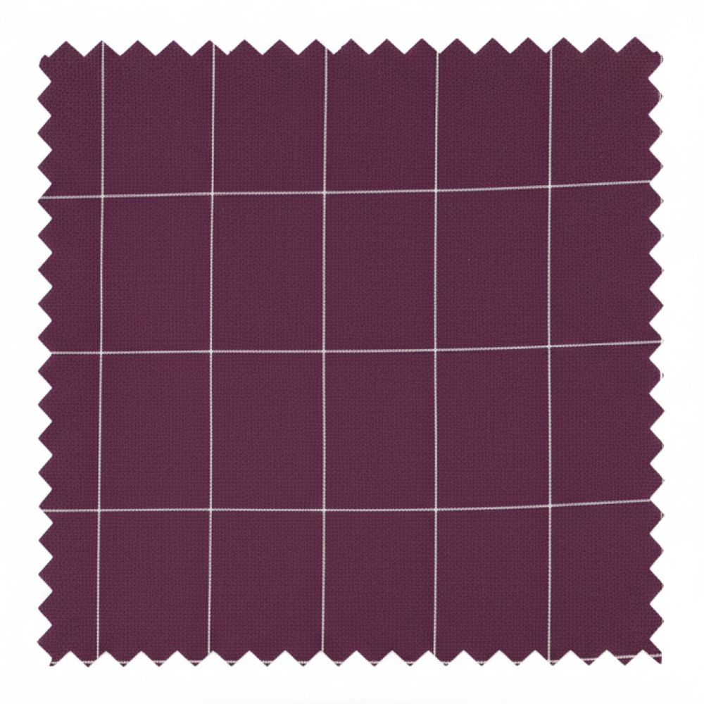 Purple fabric swatch with a grid pattern on a white background