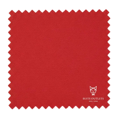 Red tuxedo fabric swatch for men's slim fit satin shawl lapel tuxedo