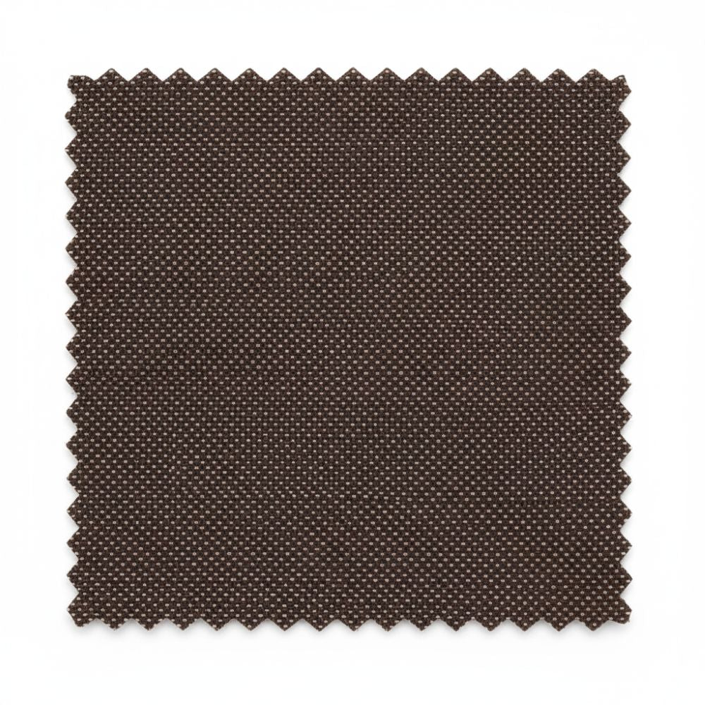 Brown textured fabric swatch on a white background
