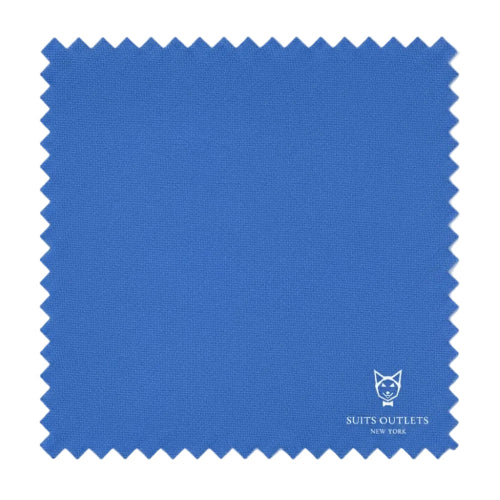 Detailed close-up displaying the solid weave and Royal Blue color of the Slim Fit Men's Suit 2 Piece 2 Button fabric.