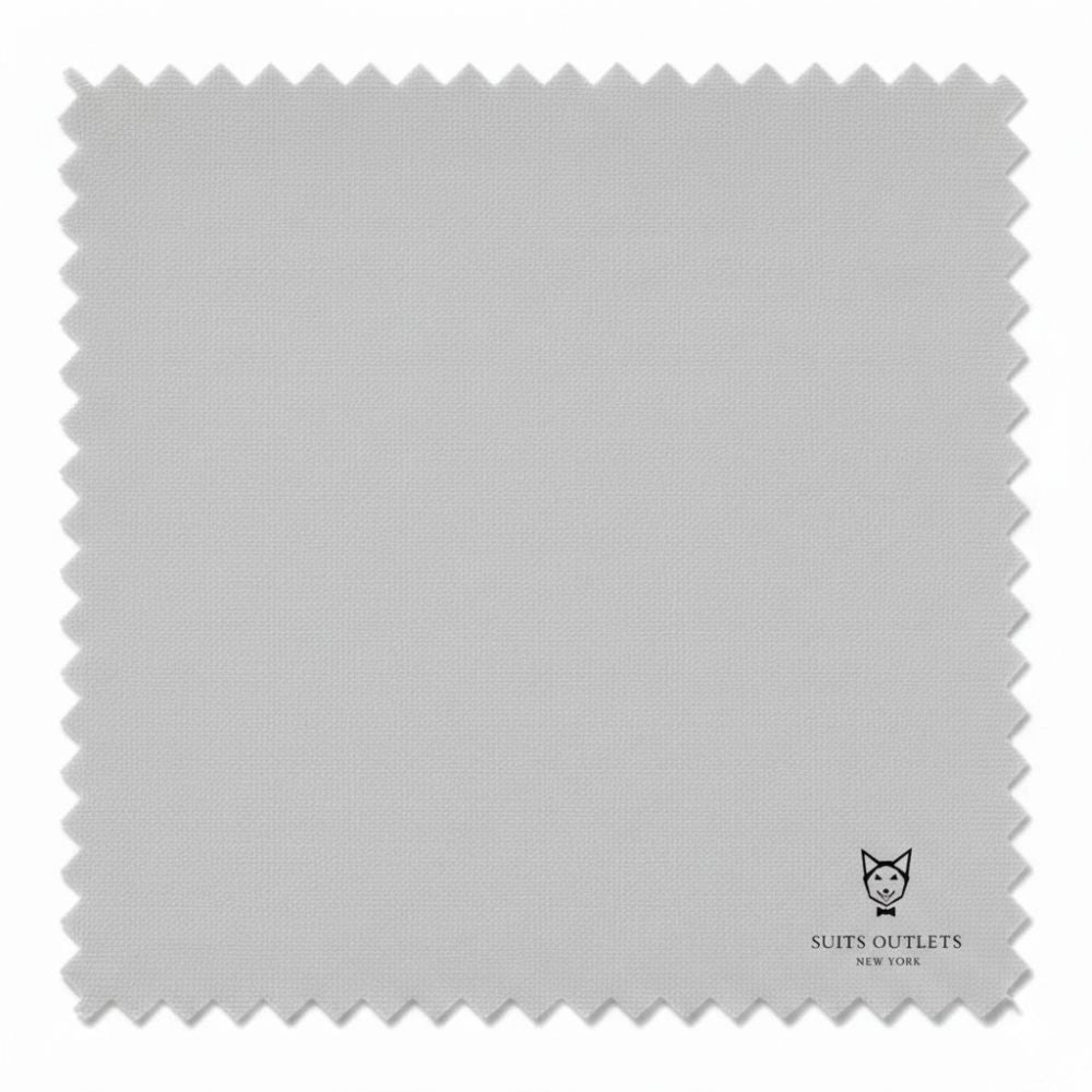 Silver Slim Fit Double Breasted 2 Piece Suit with Adjustable Waistband