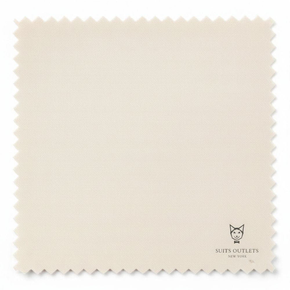 Solid Bone White Slim Fit 2 Piece Suit with stretch fabric and adjustable waistband.