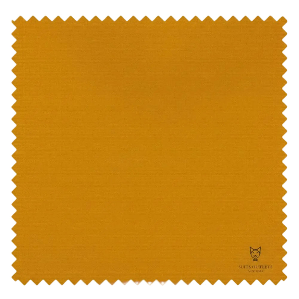 Solid gold Slim Fit Stretch Fabric Tuxedo suit jacket, part of a 2 piece suit with adjustable waistband pants.