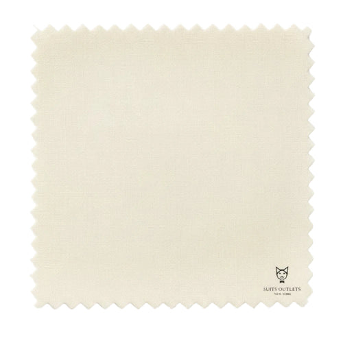 Swatch of cream fabric with 'Suits Outlets' branding at the bottom right corner.