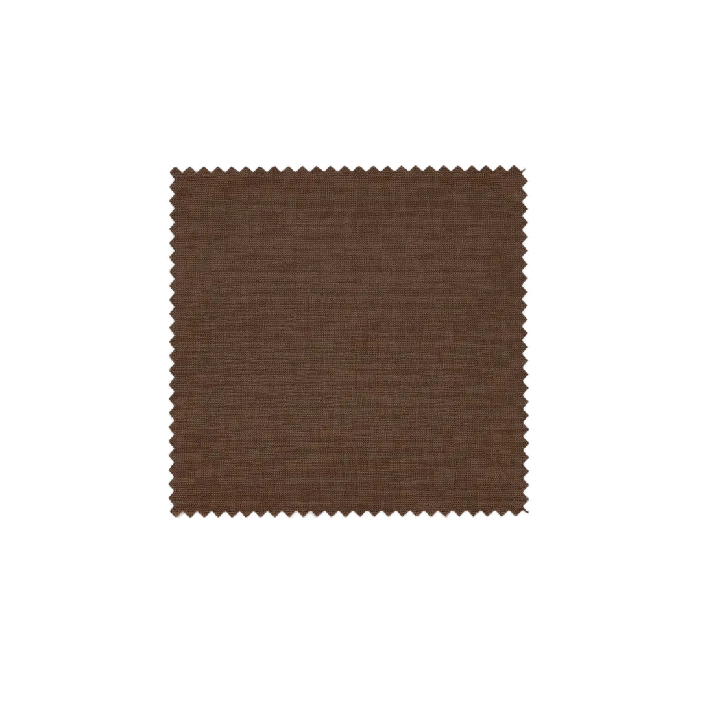 Square swatch of rich brown fabric on a white background