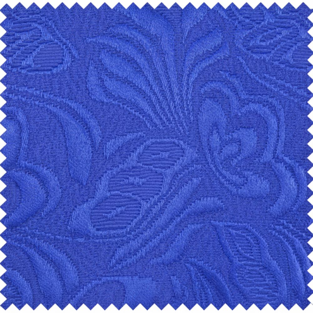 Royal Blue textured fabric swatch with floral pattern