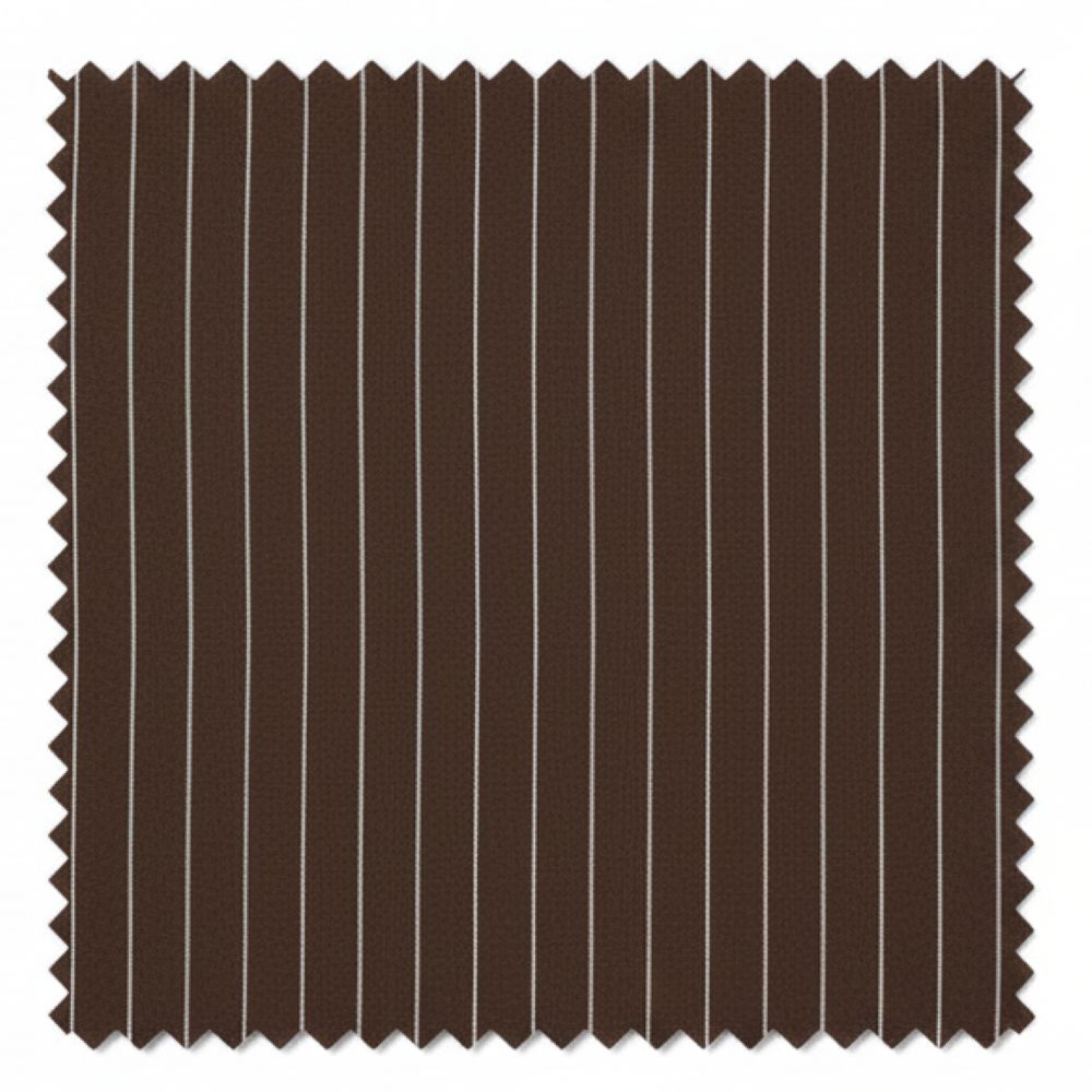 Brown fabric swatch with vertical stripes on a white background