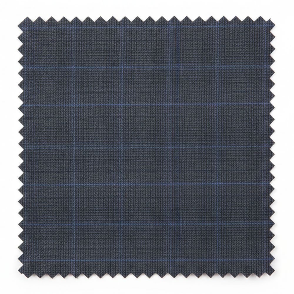 Charcoal fabric swatch with a subtle check pattern on a white background