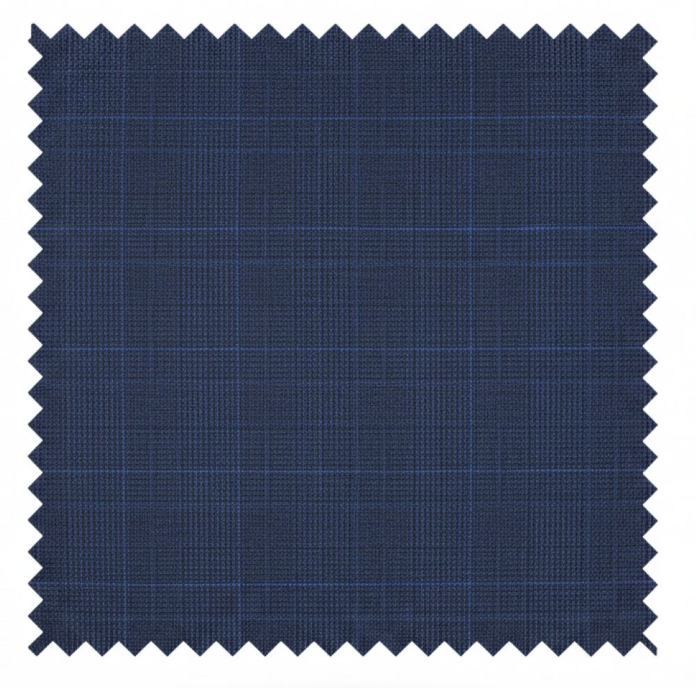 Navy blue fabric swatch with a subtle check pattern