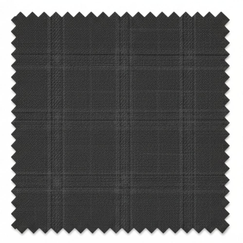 Black checkered fabric swatch on a white background