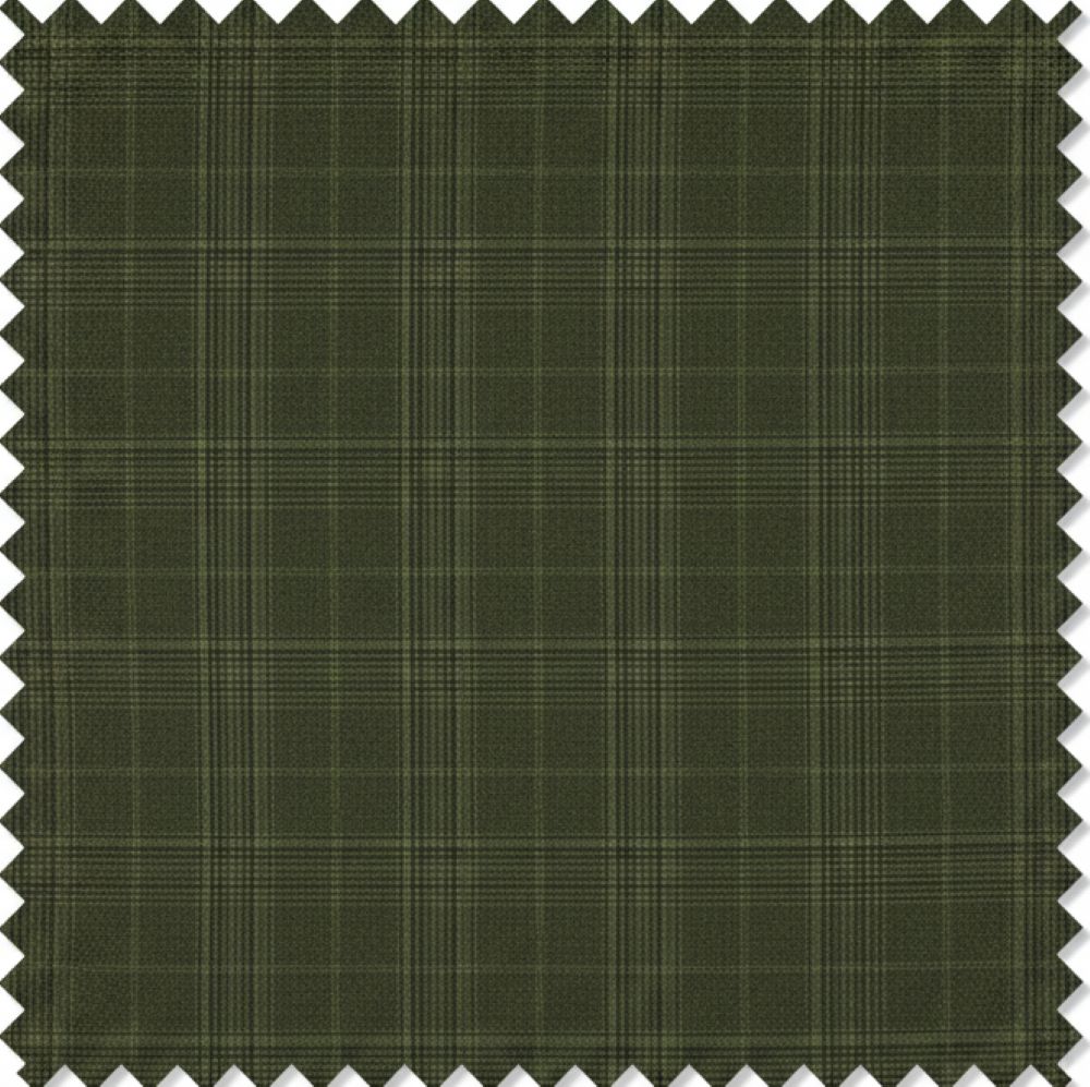 Olive green plaid fabric swatch