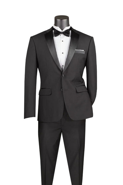 Slim Fit 2 Piece 2 Buttons Design Tuxedo (Black) T-SC900