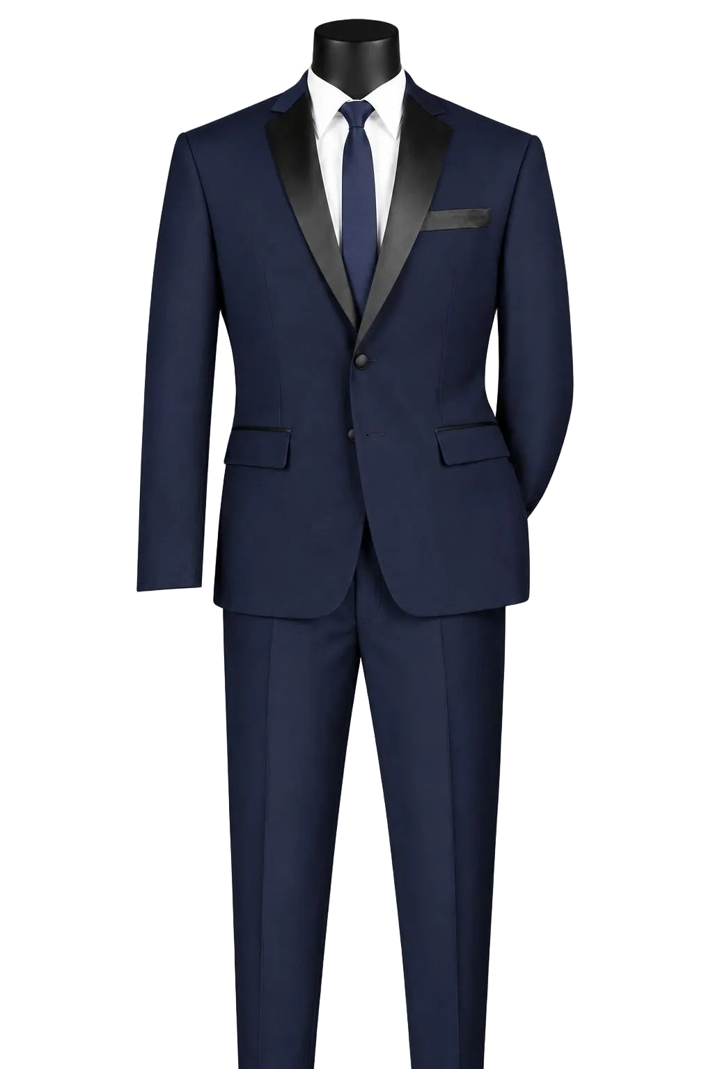 Excalibur Collection - Slim Fit Tuxedo 2 Piece 2 Buttons Design in Navy