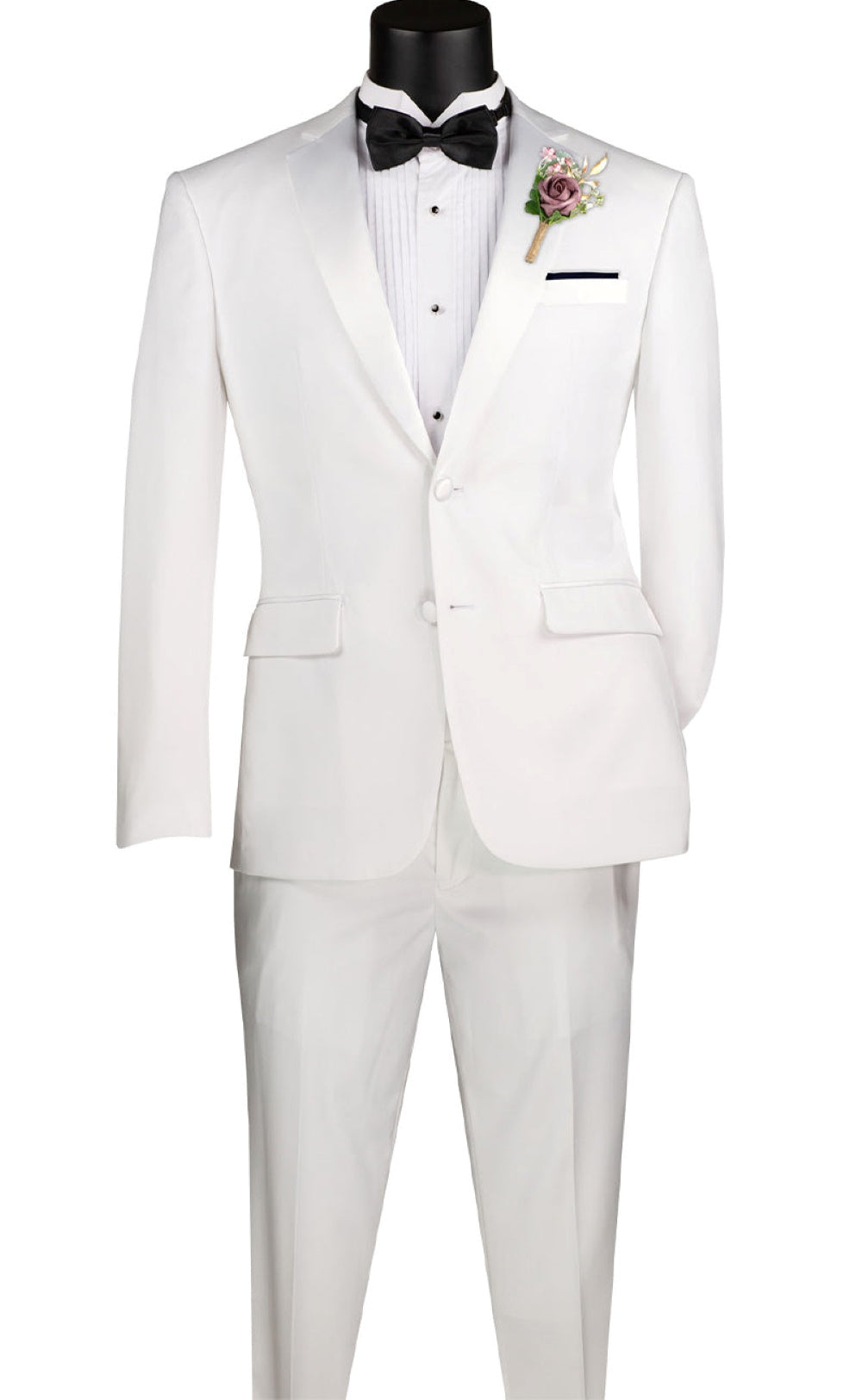 Excalibur Collection - Slim Fit Tuxedo 2 Piece 2 Button Design in White
