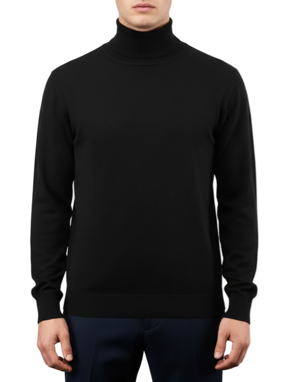 Men's Fashion Turtleneck Sweater in Black