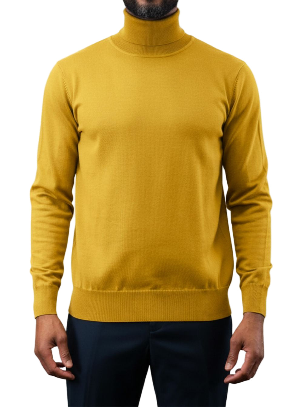 Men's Fashion Turtleneck Sweater in Gold