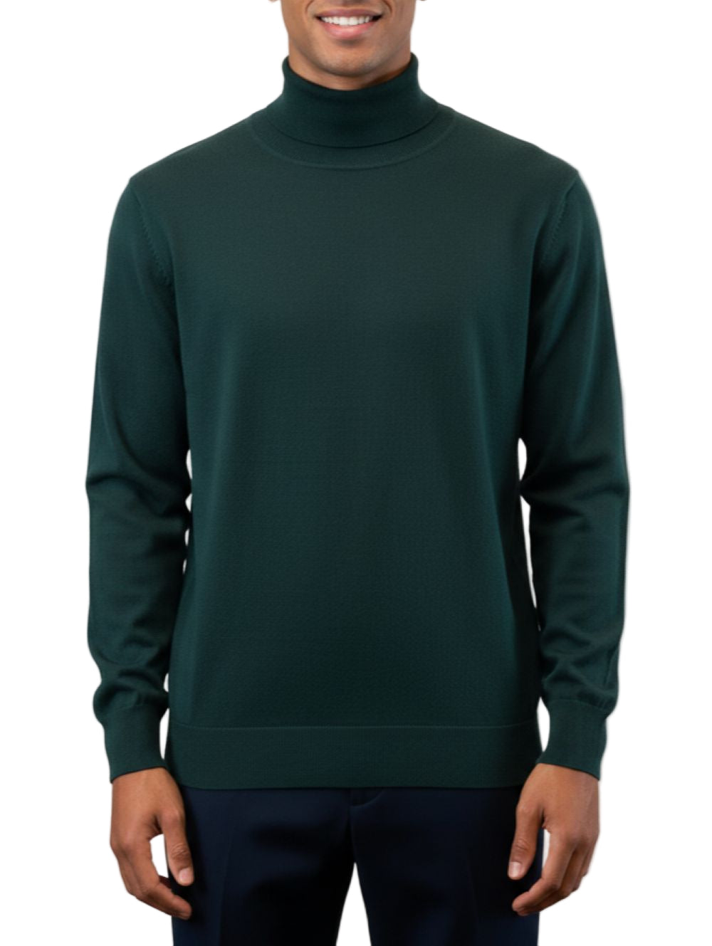 Men's Fashion Turtleneck Sweater in Hunter Green