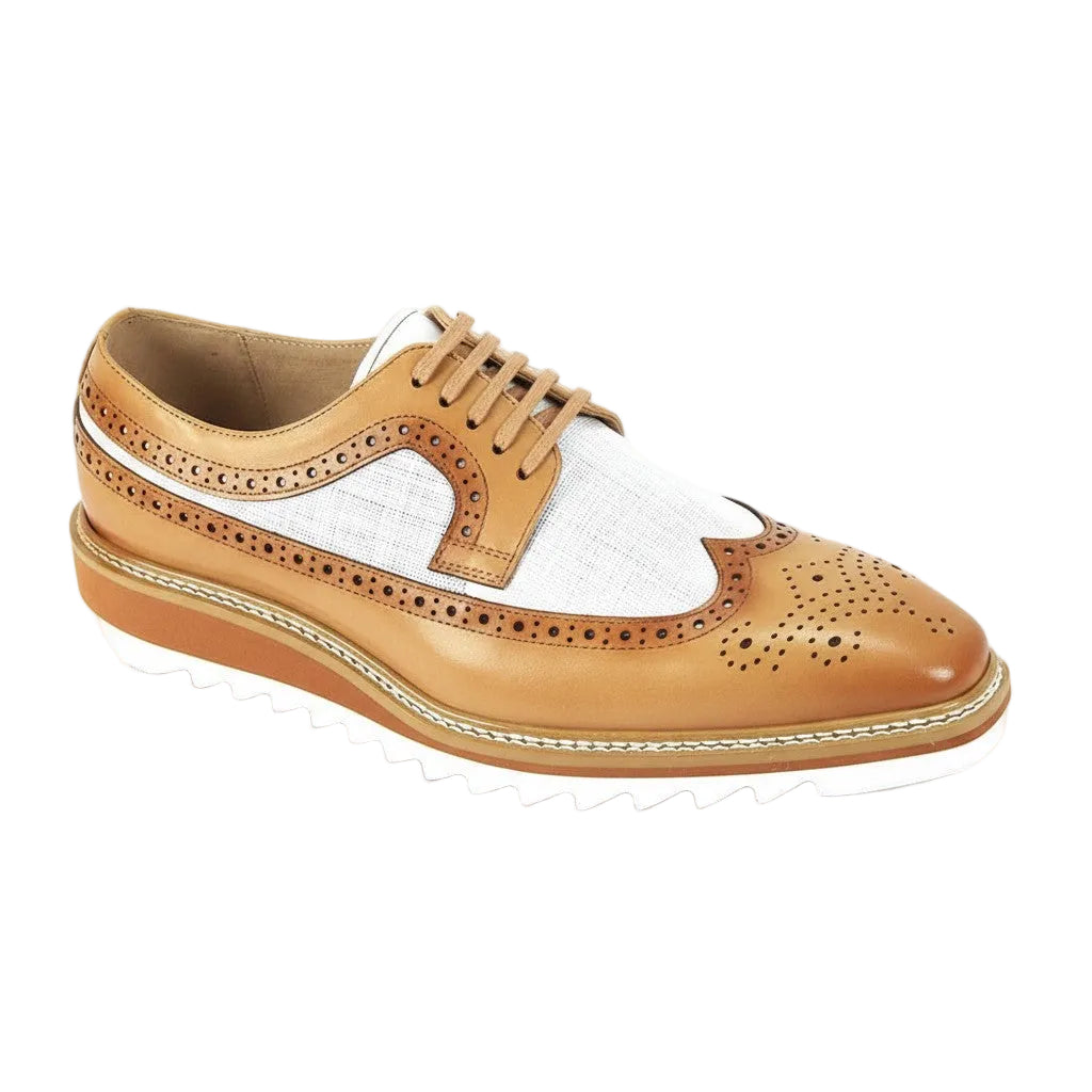 Tone Collection - Latte Leather Wing-Tip Shoes