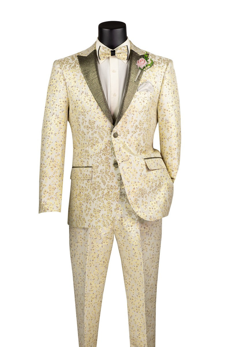 Champagne Sim Fit Tuxedo 2 Pieces with Matching Bow Tie