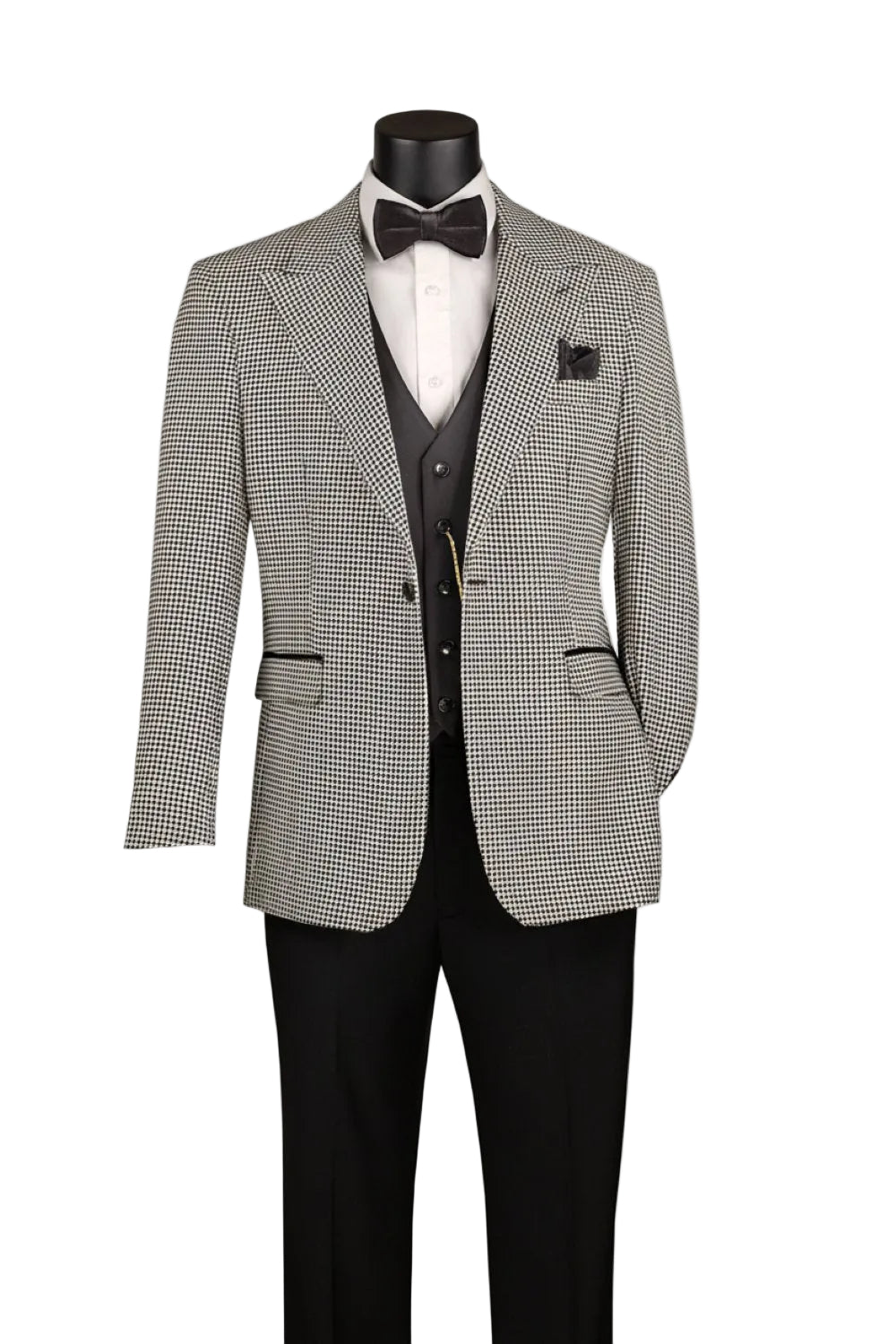 Black Houndstooth 3 Piece Modern Fit Tuxedo